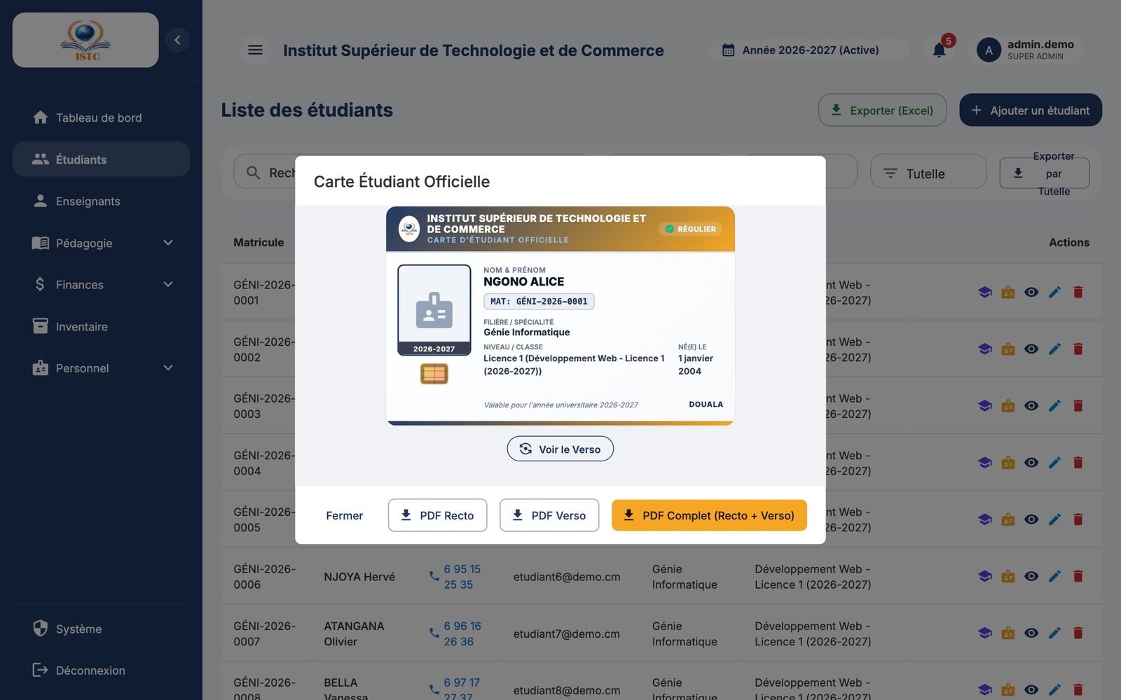 La carte étudiant, prête à imprimer