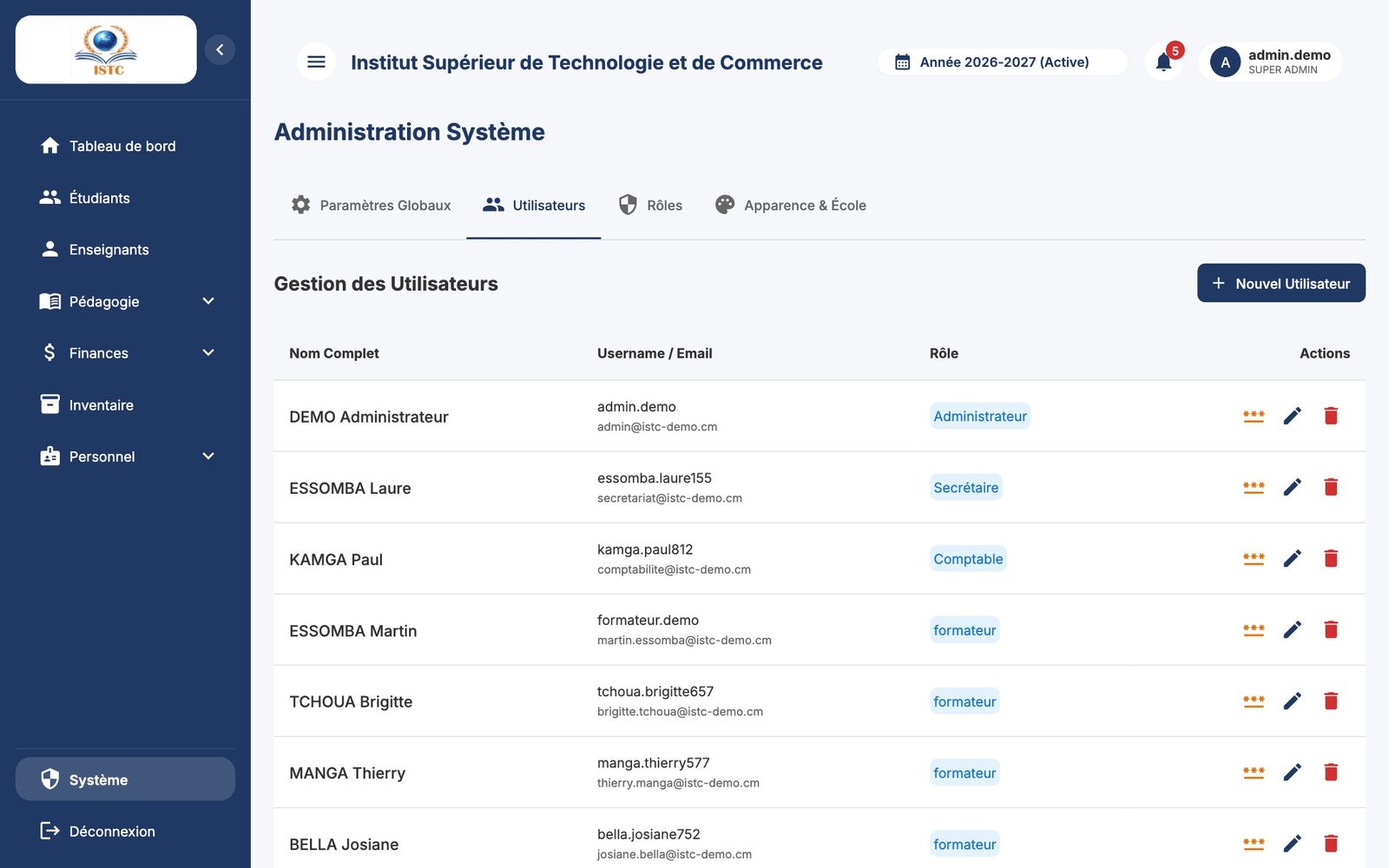 La gestion des utilisateurs