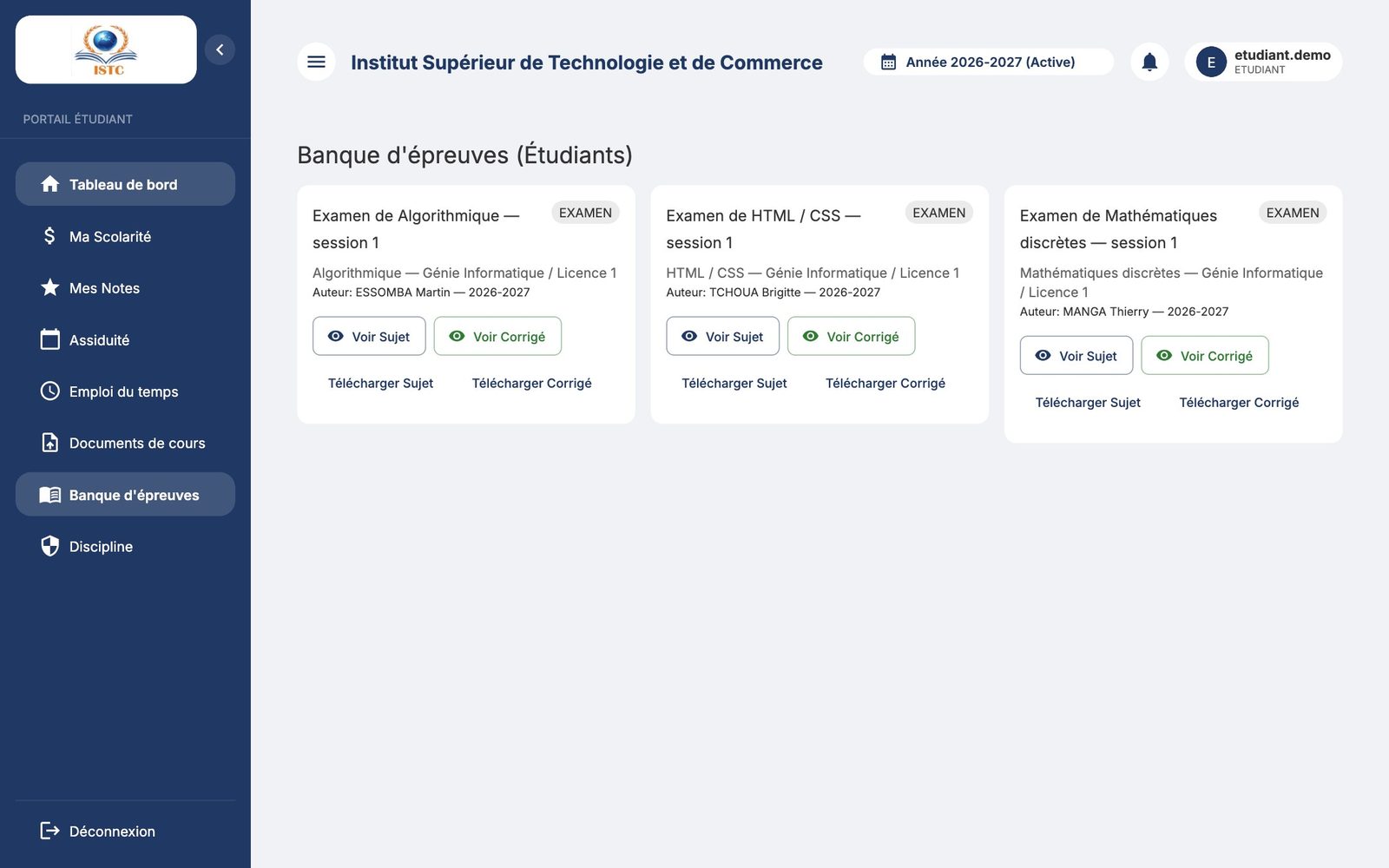 La banque d'épreuves