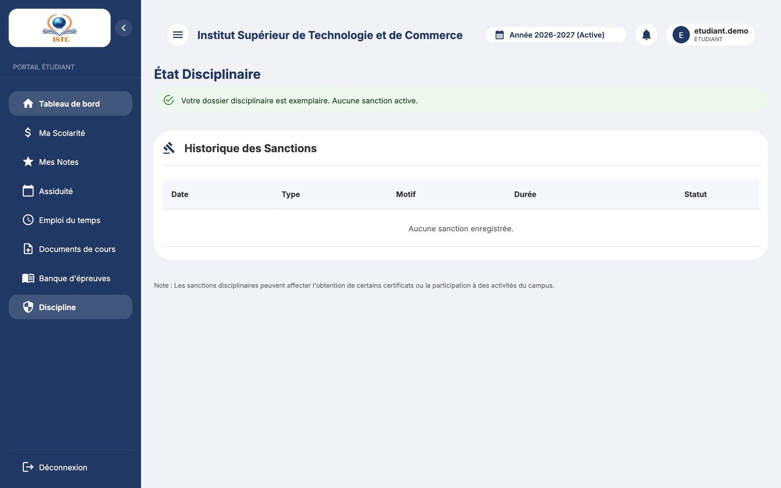 L'état disciplinaire